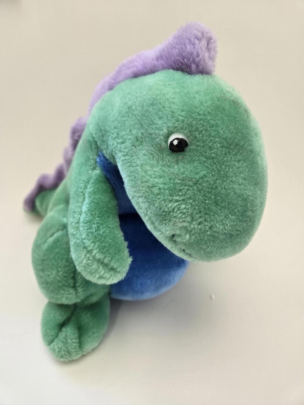 Vintage Summit Collection Green Blue and Purple Dinosaur (10 inch)